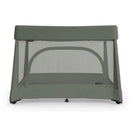 UPPAbaby Remi V2 Playard in Maddie Green Soft Knit, featuring a mesh design and a sturdy frame for baby safety.