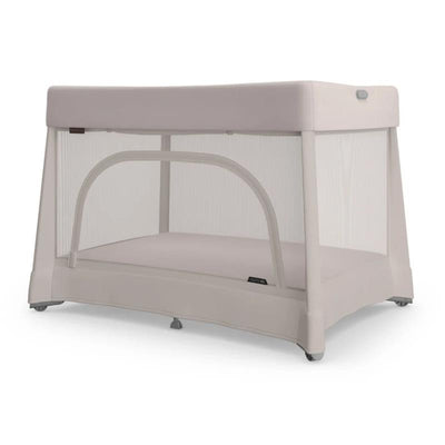 UPPAbaby Remi V2 Playard in Townsend Beige Soft Knit with mesh sides for visibility and safety. Ideal for infants.