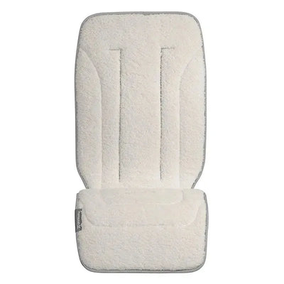 Reversible seat liner from Uppababy in breathable light grey and cozy sherpa fleece material, featuring a plush design.