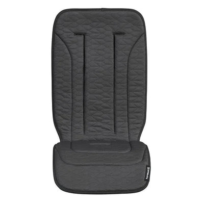 Reversible seat liner for Uppababy strollers in Reed (Denim/Cozy Knit) featuring a quilted design and harness slots.
