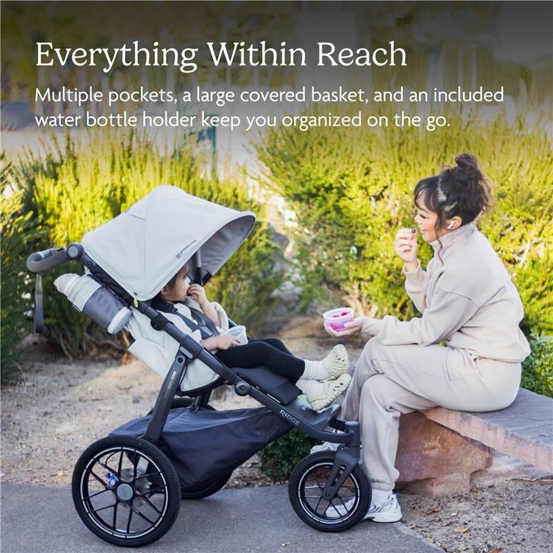 UPPAbaby Ridge V2 Jogging Stroller, Evelyn (Meadow Green/Carbon Frame) Image 8