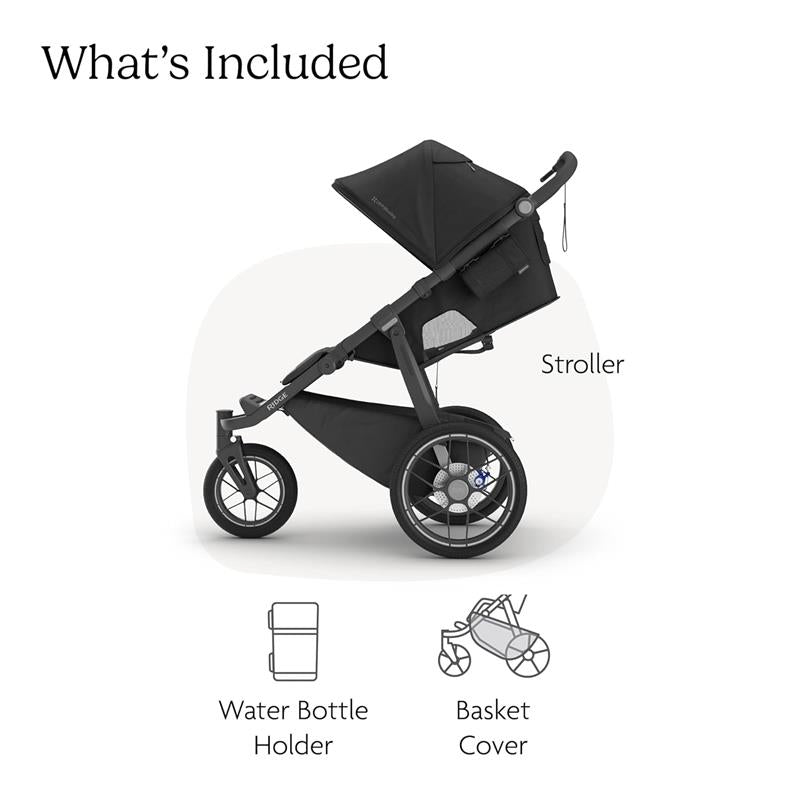 UPPAbaby Ridge V2 Jogging Stroller, James (Black/Carbon Frame) Image 8