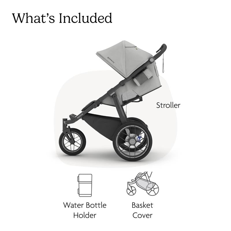 UPPAbaby Ridge V2 Jogging Stroller, Savannah (Pearl Grey | Carbon Frame) Image 8