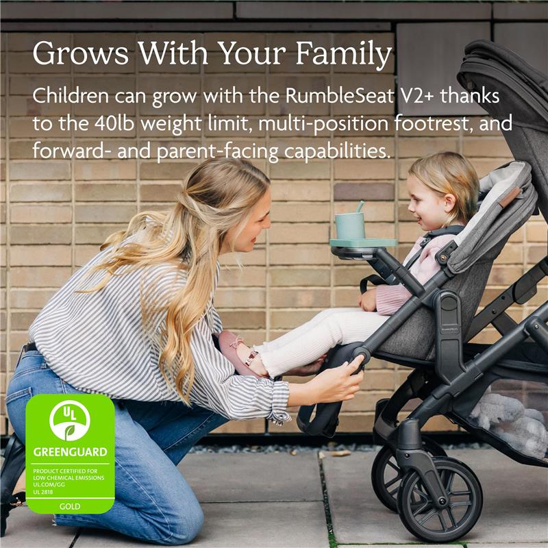 UPPAbaby - RumbleSeat V2+ Alice - Dusty Pink | Silver Frame | Saddle Leather Image 3