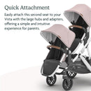 UPPAbaby - RumbleSeat V2+ Alice - Dusty Pink | Silver Frame | Saddle Leather Image 4