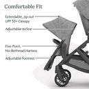 UPPAbaby - RumbleSeat V2+ Alice - Dusty Pink | Silver Frame | Saddle Leather Image 5