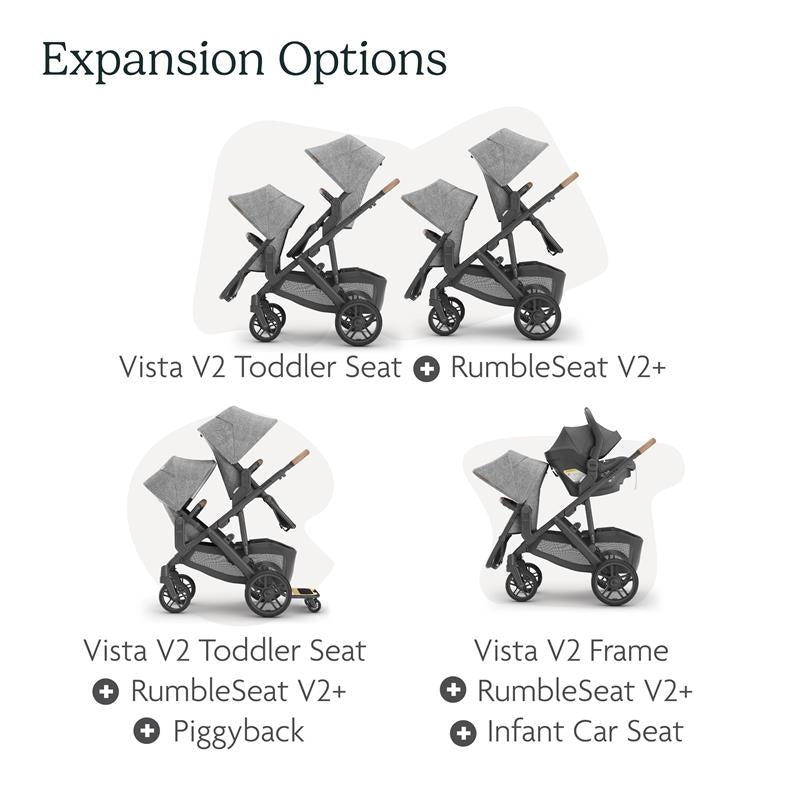 UPPAbaby - RumbleSeat V2+ Alice - Dusty Pink | Silver Frame | Saddle Leather Image 6