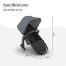 Uppababy - Rumbleseat V3, Julian (Dusty Blue Mélange/Carbon Frame/Chestnut Leather) Image 3