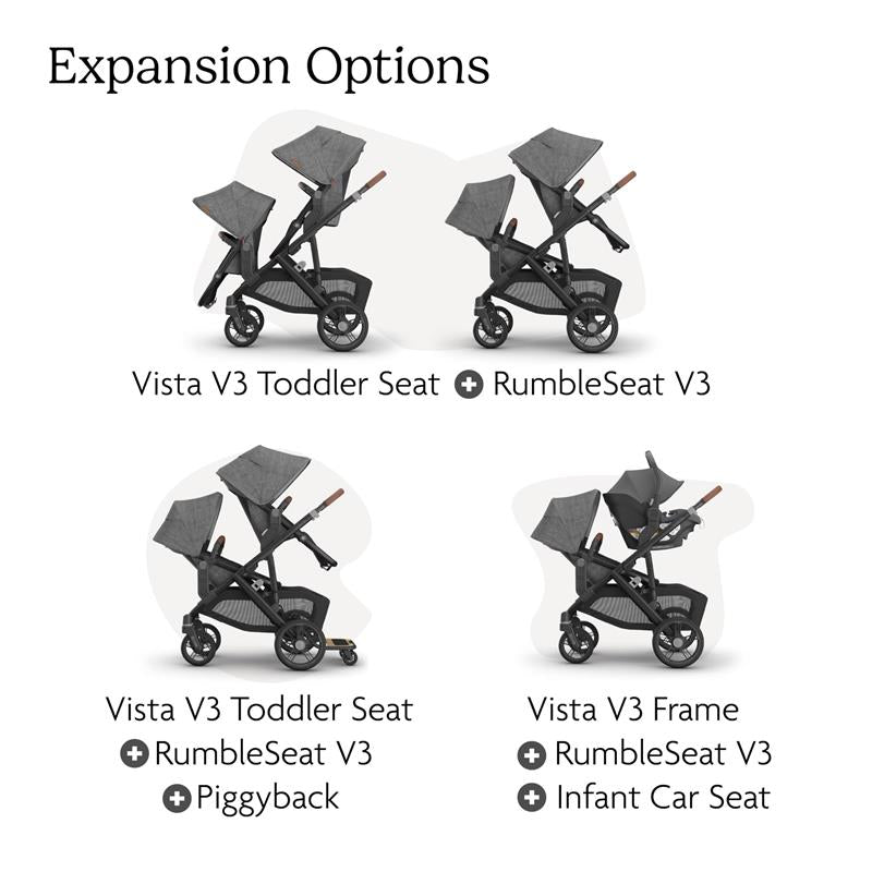uppababy toddler seat weight UPPAbaby Vista V3 RumbleSeat Owen (Mocha Mélange | Carbon Frame