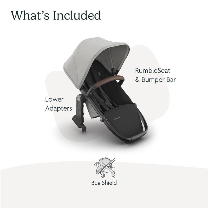 uppababy bug shield how to use Uppababy - Rumbleseat V3, Savannah (Pearl Gray Jacquard | Carbon Frame | Chestnut Leather)