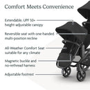 Uppababy - Rumbleseat V3 Second Lower Seat, Jake (Charcoal/Carbon Frame/Black Leather) Image 2