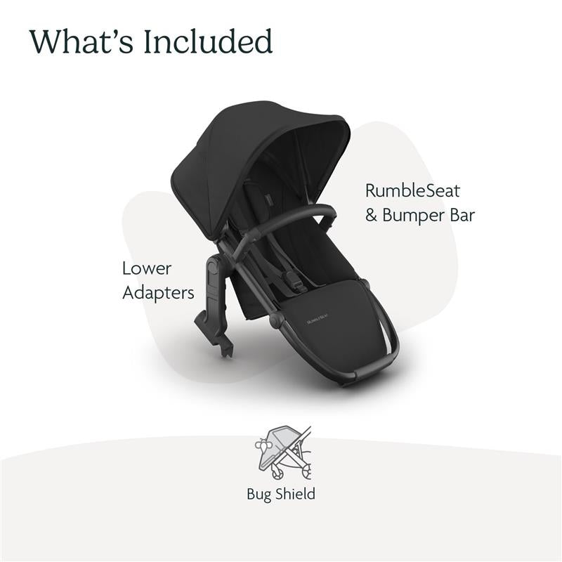 Uppababy - Rumbleseat V3 Second Lower Seat, Jake (Charcoal/Carbon Frame/Black Leather) Image 3