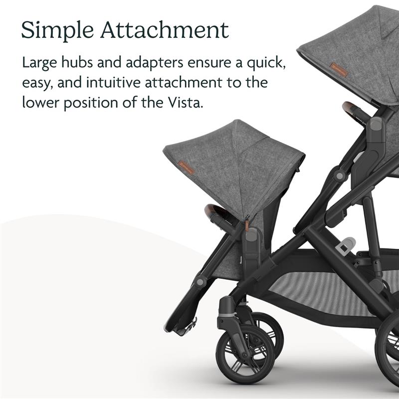 Uppababy - Rumbleseat V3 Second Lower Seat, Jake (Charcoal/Carbon Frame/Black Leather) Image 5