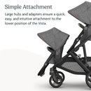 Uppababy - Rumbleseat V3 Second Lower Seat, Jake (Charcoal/Carbon Frame/Black Leather) Image 5