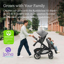 Uppababy - Rumbleseat V3 Second Lower Seat, Jake (Charcoal/Carbon Frame/Black Leather) Image 6