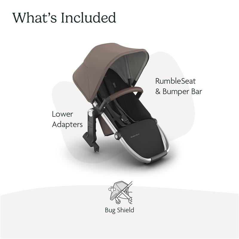 Uppababy - Rumbleseat V3 Second Lower Seat, Theo (Dark Taupe/Silver Frame/Chestnut Leather) Image 2