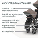 Uppababy - Rumbleseat V3 Second Lower Seat, Theo (Dark Taupe/Silver Frame/Chestnut Leather) Image 3