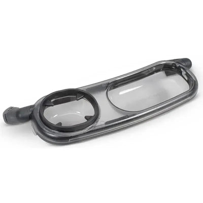 Uppababy Vista/Cruz Snack Tray, featuring two drink holders and a clear surface for snacks, designed for easy attachment.