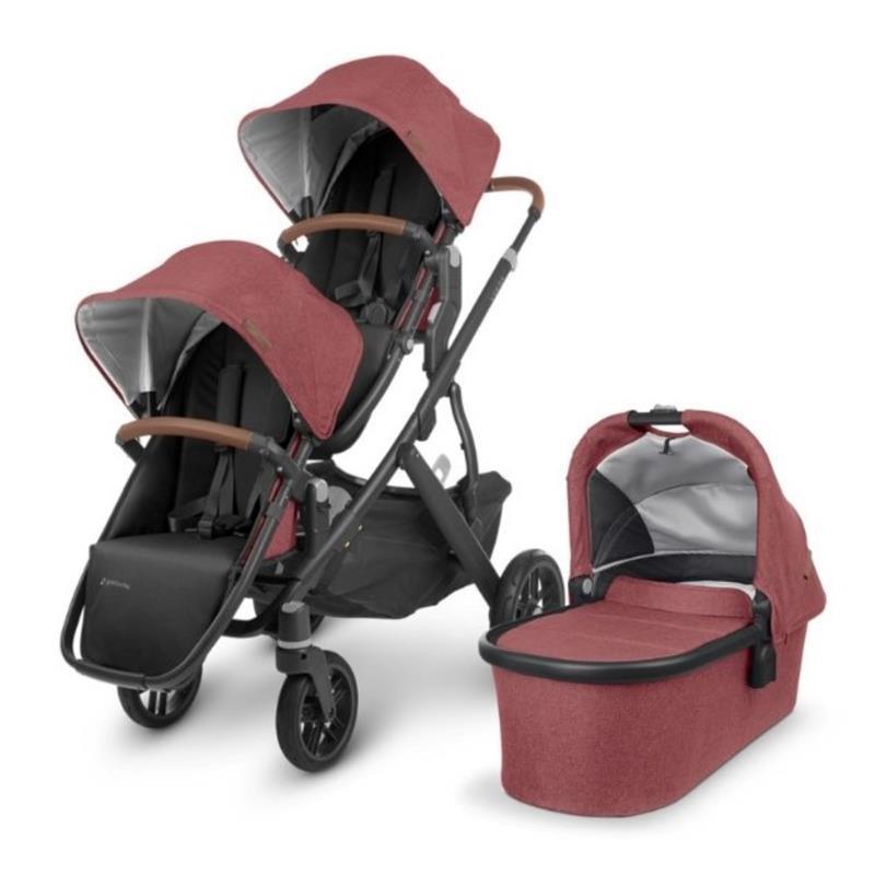 Uppababy Vista Stroller V2 Double Bundle + Upper Adapters + Rumbleseat V2 - Lucy Image 1