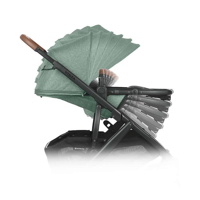 Uppababy Vista Stroller V2, Gwen (Green Melange/Carbon/Saddle Leather) Image 6