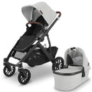 Uppababy - Vista V2 Stroller, Anthony (White And Grey Chenille/Carbon/Chestnut Leather) Image 1