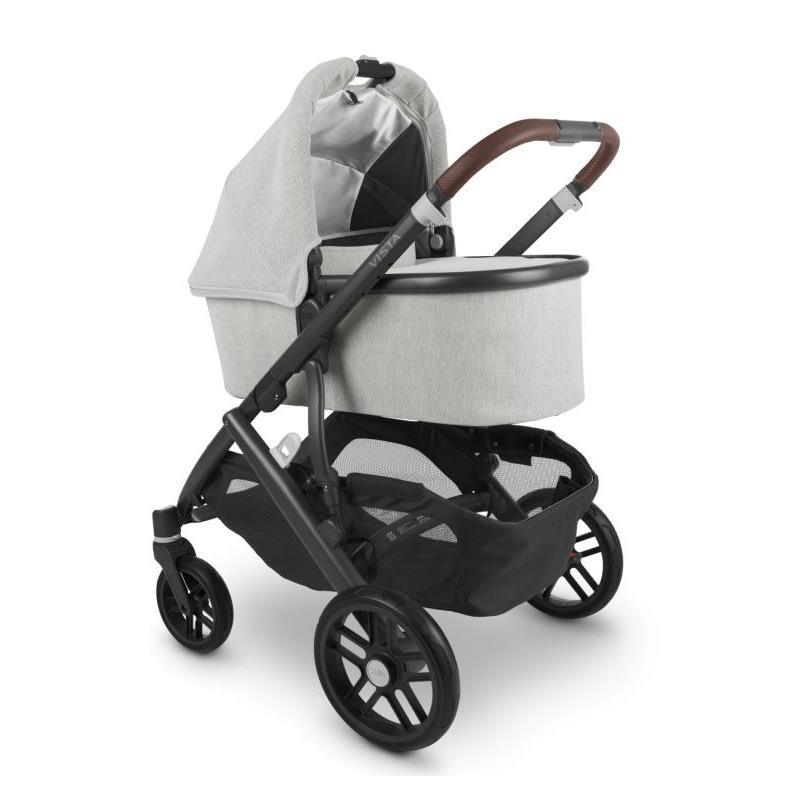 Uppababy - Vista V2 Stroller, Anthony (White And Grey Chenille/Carbon/Chestnut Leather) Image 5