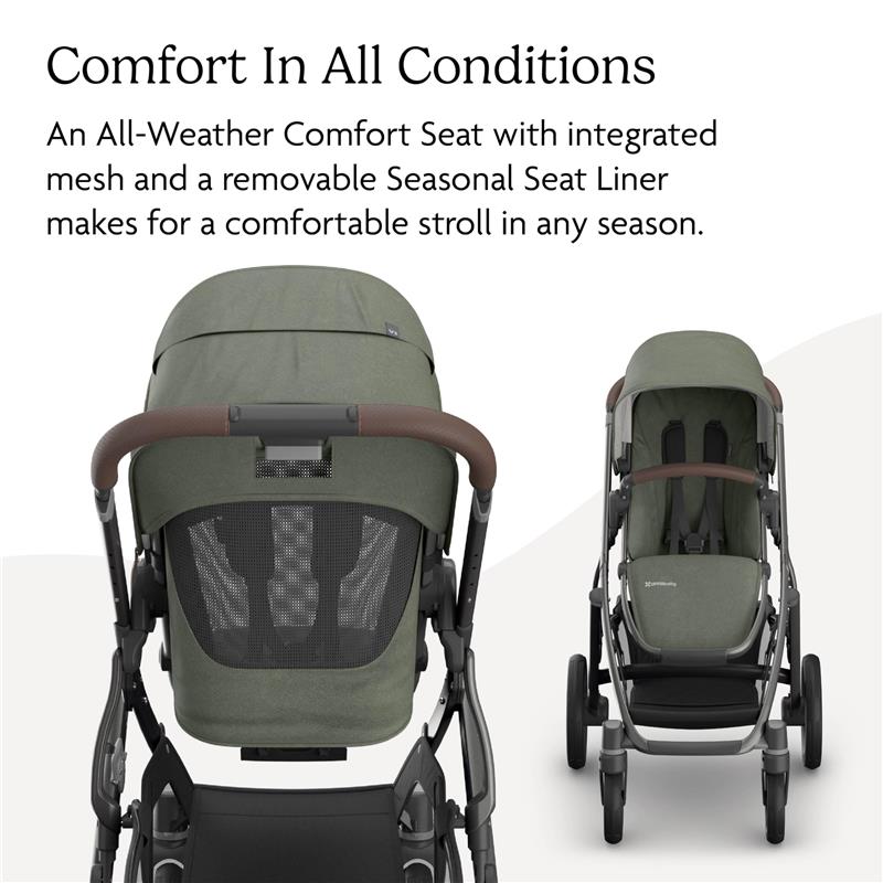 uppababy olive Uppababy - Vista V3 Stroller, Evelyn (Meadow Green/Graphite Frame/Chestnut Leather)
