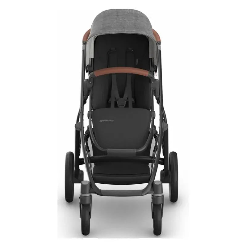 uppababy brown leather handlebar UPPAbaby Vista V3 Stroller Greyson (Charcoal Mélange)