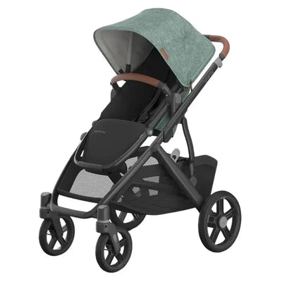 Uppababy - Vista V3 Stroller, Gwen (Green Mélange/Carbon Frame/Saddle Leather) Image 1