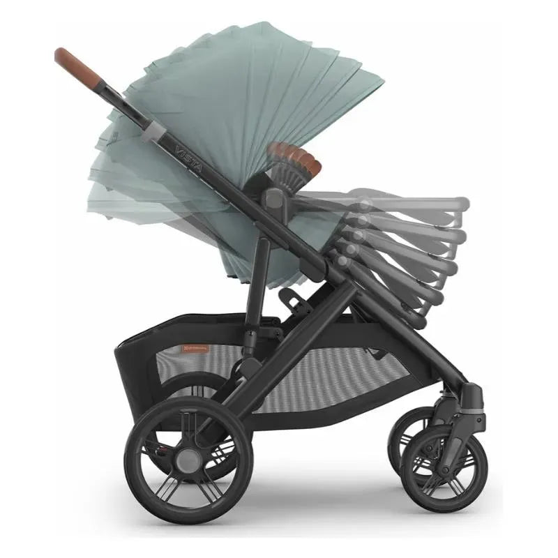 uppababy vista v3 kenzie Uppababy - Vista V3 Stroller, Kenzi (Mystic Aqua/Carbon Frame/Saddle Leather)