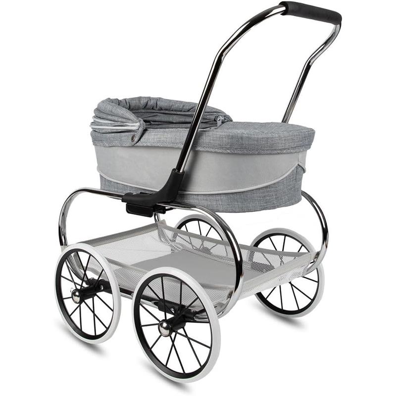 Valco Baby - Classic Bassinet Doll Stroller, Grey/White Image 4