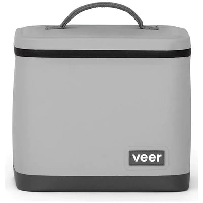 Gray granite lunch cooler by Veer, 6.5L capacity, featuring a sturdy handle and branded logo.