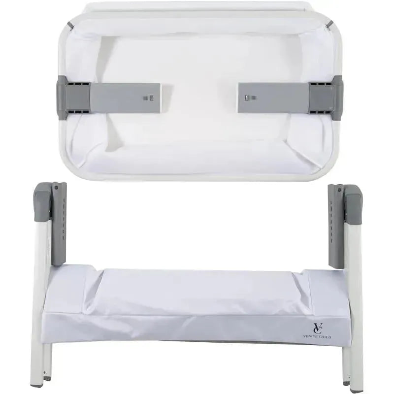 Venice Child - California Dreaming Bedside Crib Bassinet With Travel Bag, White Wood Image 3