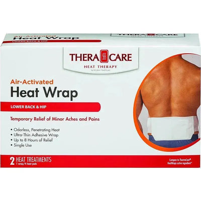 Veridian 2Pk Theracare Heat Wraps for lower back and hip, providing temporary relief from minor aches with air-activated heat.