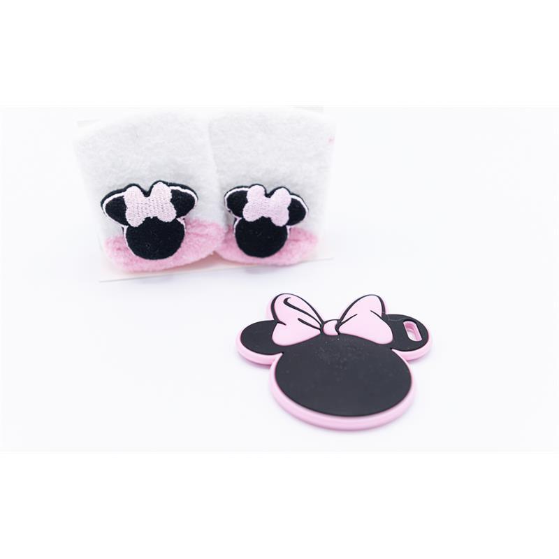 Waddle Minnie Mouse Baby Rattle Socks & Silli Chew Teether Set Image 3