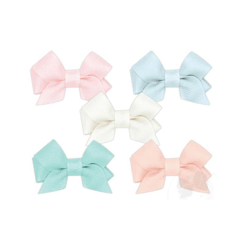 Wee Ones - 5Pk Baby Front Tail Bows, Blue Image 1