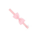Wee Ones - Baby Girls' Grosgrain Scalloped Edge Hair Bowtie on a Elastic Band Light Pink Image 1