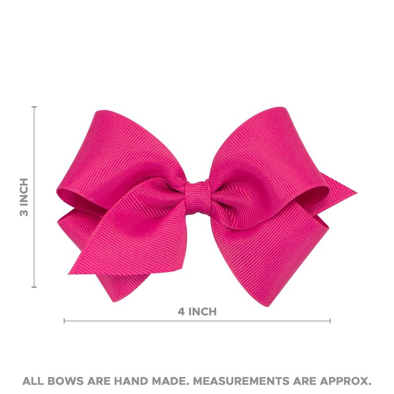 Wee Ones - Baby Girls' Grosgrain Scalloped Edge Hair Bowtie on a Elastic Band Light Pink Image 3