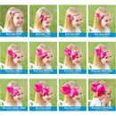 Wee Ones - Baby Girls' Grosgrain Scalloped Edge Hair Bowtie on a Elastic Band Light Pink Image 6