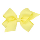 Wee Ones - Classic Grosgrain Hair Bow with Scalloped Edges, Medium, Light Yellow Image 1