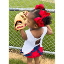 Wee Ones - Classic Grosgrain Hair Bow with Scalloped Edges, Medium, Red Image 2