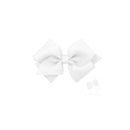 Wee Ones - Extra Small Grosgrain with Organza Overlay Girls Hair Bow, White Image 1
