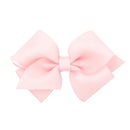Wee Ones - Girls' Grosgrain Hair Bows with Organza Overlay on a WeeStay Clip, Extra Small, Light Pink Image 1
