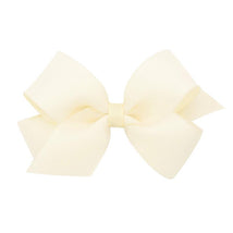 Wee Ones - Girls' Grosgrain Hair Bows with Organza Overlay on a WeeStay Clip, Medium, Off White Image 1