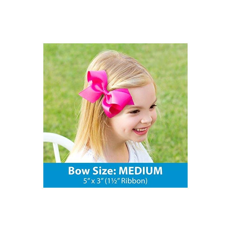 Wee Ones - Girls' Grosgrain Hair Bows with Organza Overlay on a WeeStay Clip, Medium, Off White Image 2