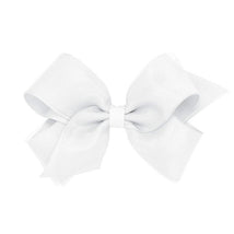 Wee Ones - Girls' Grosgrain Hair Bows with Organza Overlay on a WeeStay Clip, Medium, White Image 1