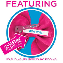 Wee Ones - Girls' Plain Wrap Classic Grosgrain Hair Bows on a WeeStay No-Slip Hair Clip Image 2