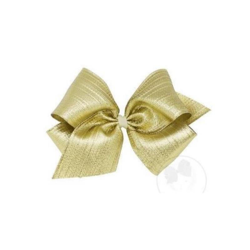 Wee Ones King Metallic Lamé Bow, Gold, Size 6.25 X 5 (2 1/4 Ribbon) Image 1