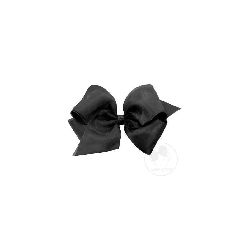 Wee Ones King Organza Overlay Bow, Black, Size 6.25 X 5 (2 1/4 Ribbon) Image 1