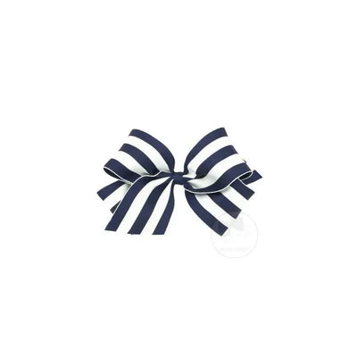 Wee Ones King Stripe Bow, Navy Image 1